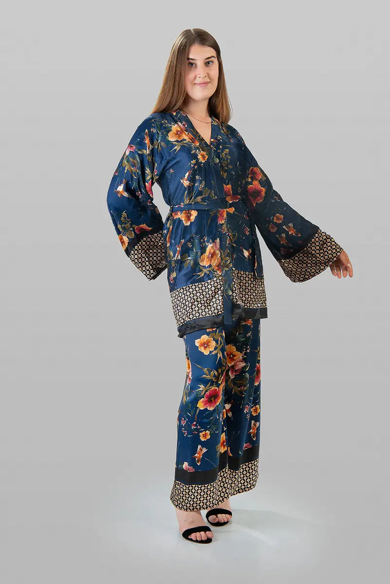 ENSEMBLE KIMONO & PANTALON EN SATIN