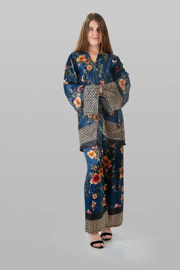 ENSEMBLE KIMONO & PANTALON EN SATIN