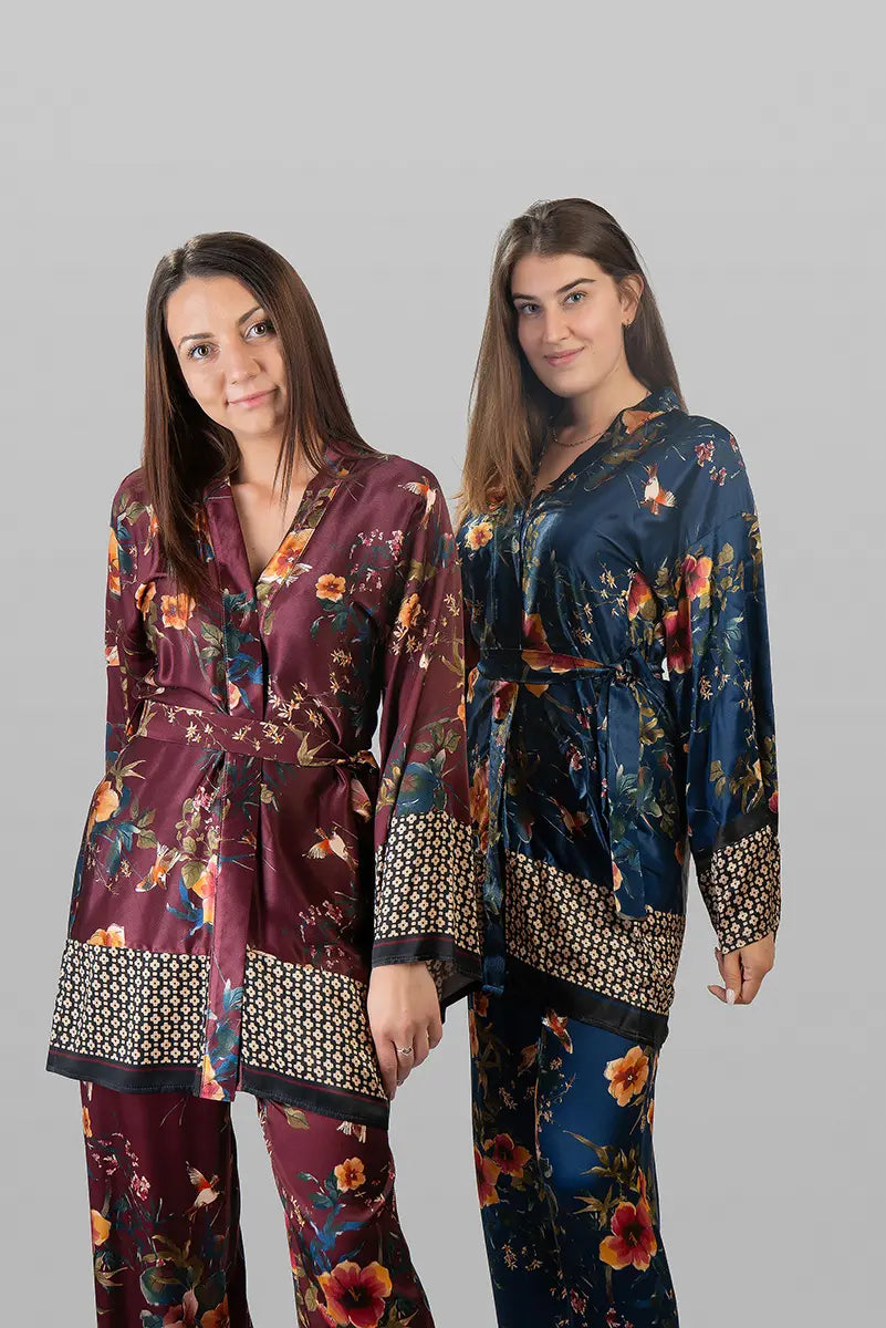 ENSEMBLE KIMONO & PANTALON EN SATIN