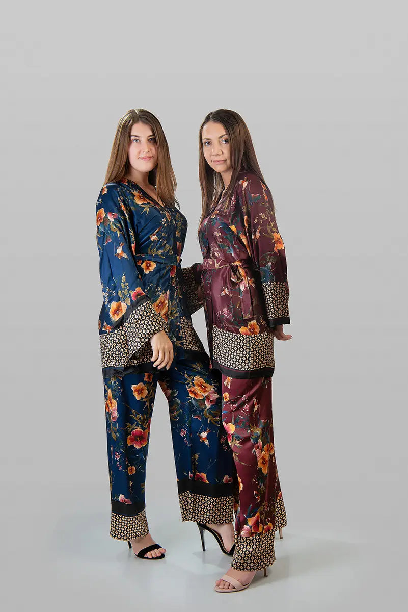 ENSEMBLE KIMONO & PANTALON EN SATIN